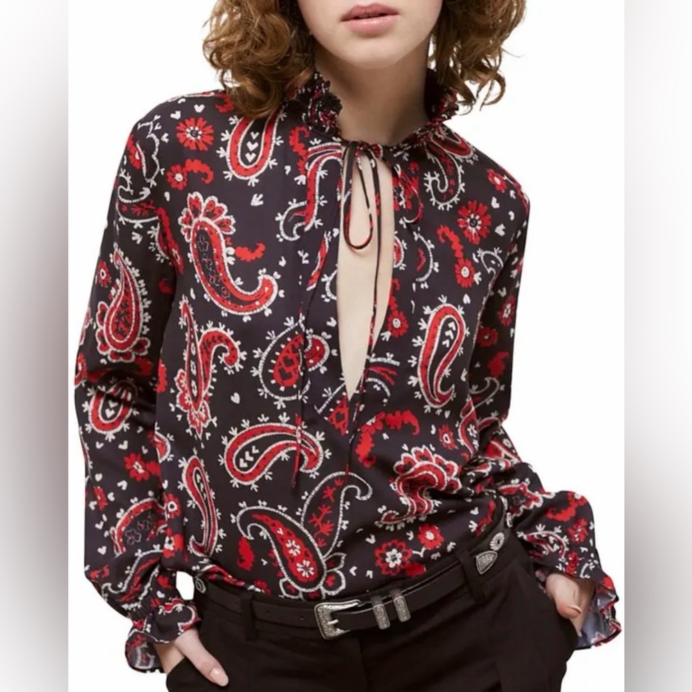 The Kooples Western Paisley Blouse Size 2 French - Med US